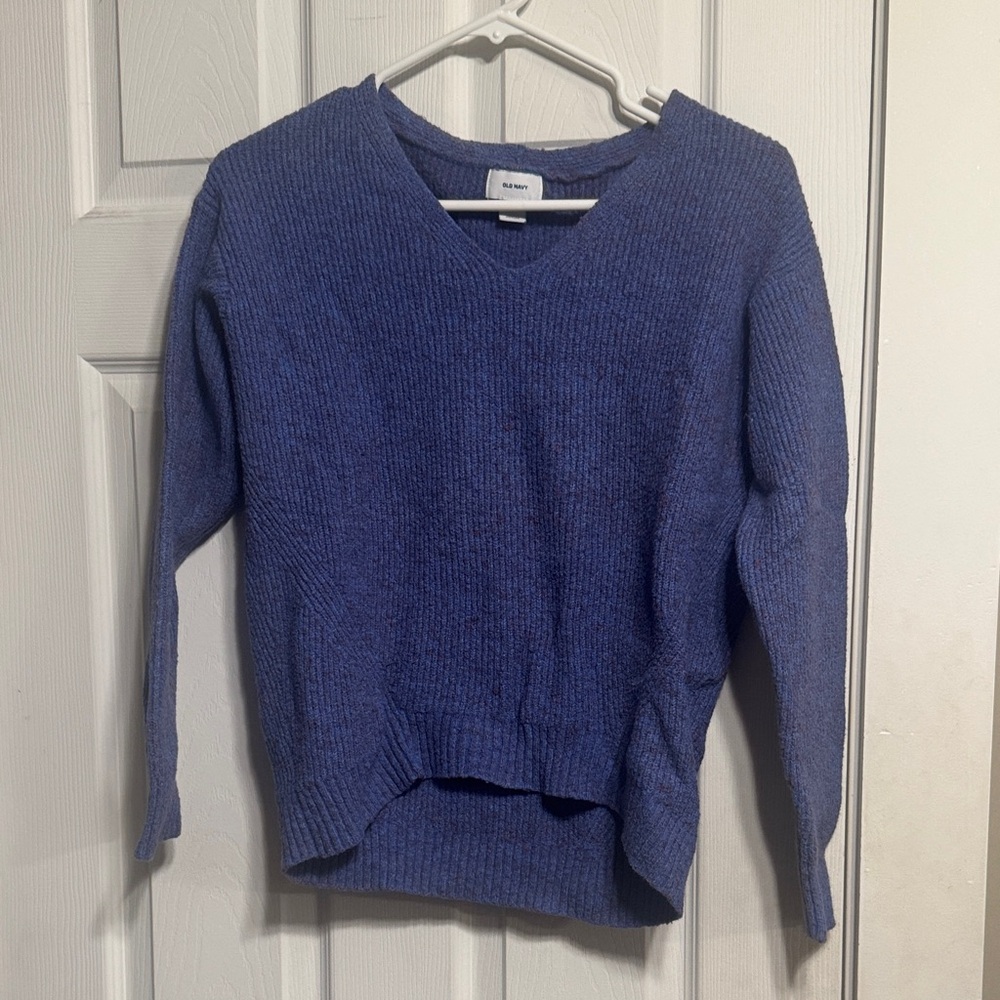 Old Navy Women's Blue V-Neck Sweater